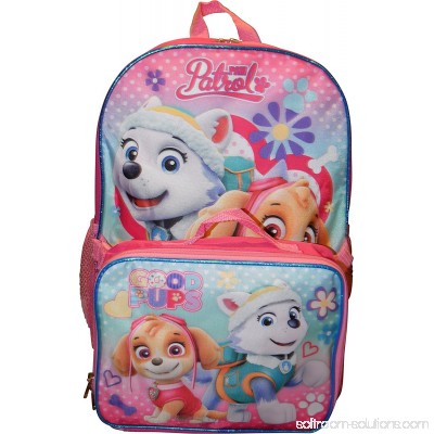 Paw Patrol Girls 15 Inch Backpack with Lunch Kit - Skye and Everest to the Rescue